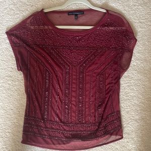 Cap sleeve sheer WHBM top